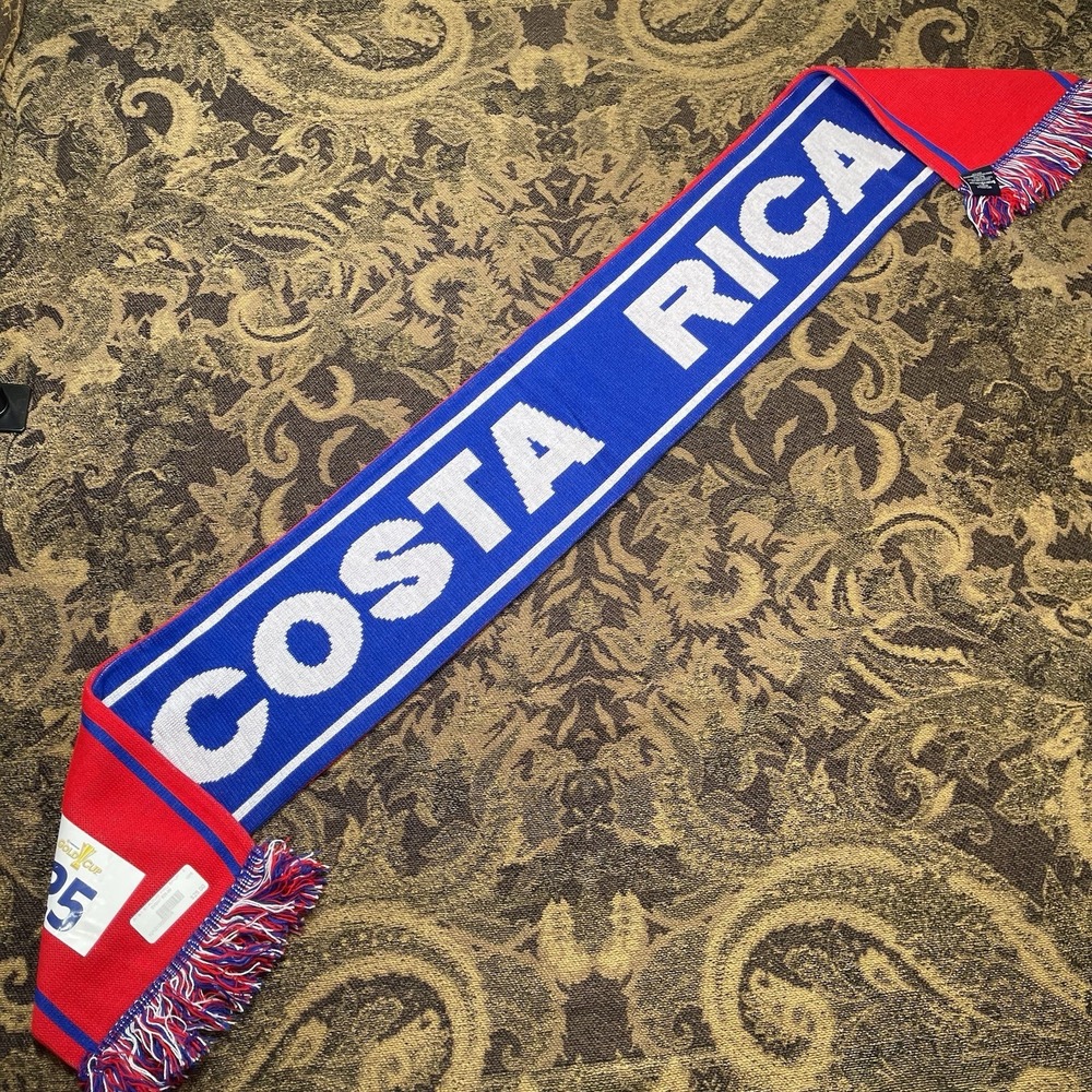 Costa Rica Soccer Football Scarf Licensed Red Blue White Knit Fan Scarf NEW